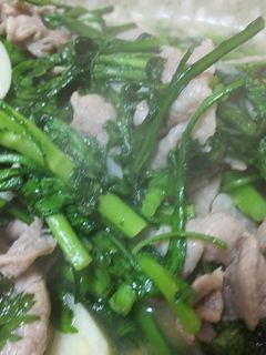 簡単中華・豚肉と春菊のニンニク塩炒め-レシピのメイン写真