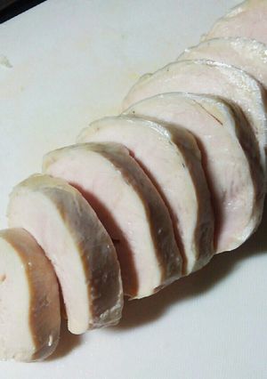 鳥ムネ肉をゆでたの-レシピのメイン写真