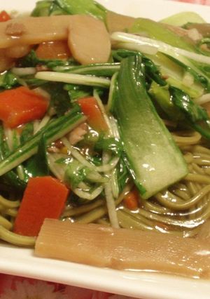 『レンジクック五目うま煮』 de 茶そば-レシピのメイン写真