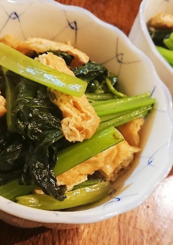 小松菜と油揚げの炒め煮-レシピのメイン写真