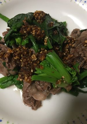 ほうれん草、牛肉のサクサク醤油-レシピのメイン写真