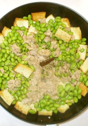厚揚げ枝豆ツナ缶炒め♪簡単フライパンで-レシピのメイン写真