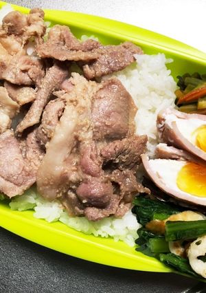 旦那弁当225♡生姜焼き弁当!-レシピのメイン写真