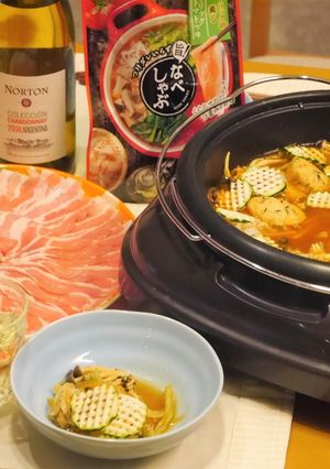 野菜もりもりガーリックトマトの鍋しゃぶ-レシピのメイン写真