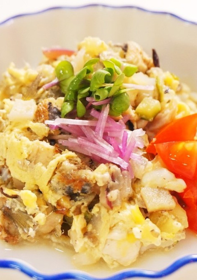 わんこ飯♪鰯と鶏軟骨の卵とじ-レシピのメイン写真