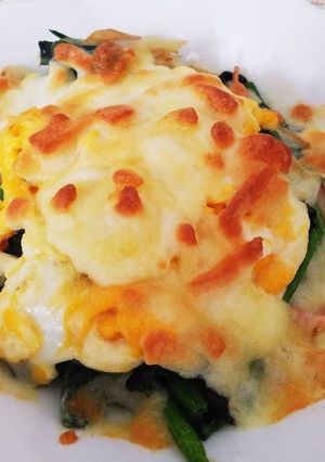 ほうれん草とカニカマの卵グラタン-レシピのメイン写真