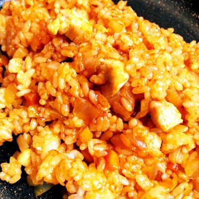 ケチャップライス1 ケチャッピーで簡単手軽♬チキンライス by 健太郎レシピ
