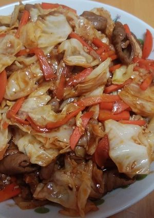 味付けホルモンのキャベツ炒め-レシピのメイン写真