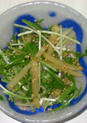 新じゃがと水菜のシャキ②ヘルシー胡麻和え-レシピのメイン写真