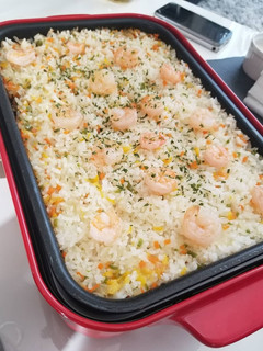 BRUNOのホットプレートでエビピラフ♪-レシピのメイン写真