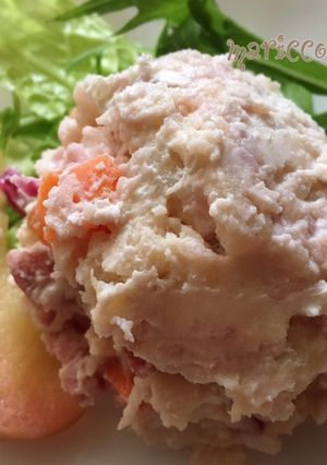 紫キャベツ入りピンクのポテトサラダ-レシピのメイン写真