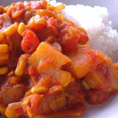 รูปของ コーンとトマトのドライカレー