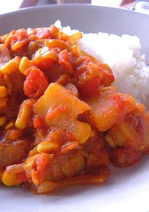 コーンとトマトのドライカレー-レシピのメイン写真