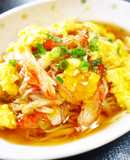 糖質オフ！天津飯風おから麺の甘酢あんかけ