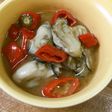 ✨胡麻油で✨赤万願寺と牡蠣のアヒージョ♬