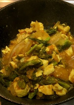 ささみと菜の花のスパイス炒め-レシピのメイン写真