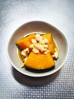 鳥そぼろとかぼちゃの煮付け-レシピのメイン写真