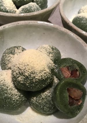 白玉粉と甘納豆で☆あんこのよもぎ餅♪-レシピのメイン写真