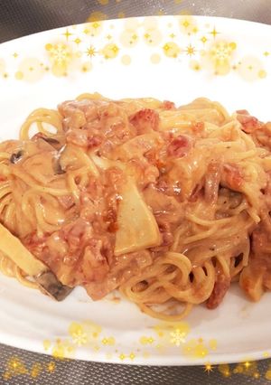 シチューの素で簡単！トマトクリームパスタ-レシピのメイン写真