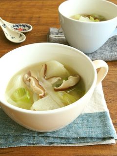 ほっこり簡単♪かぶと椎茸のねぎ生姜スープ-レシピのメイン写真