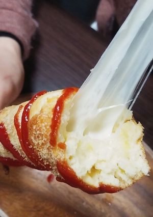 ノンフライヤーでもできた！チーズハットグ-レシピのメイン写真