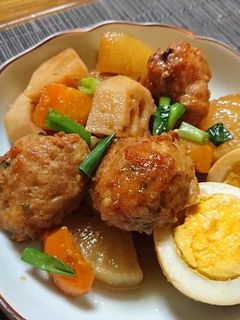 鶏つくねと根菜の甘辛煮×SHiBORO-レシピのメイン写真