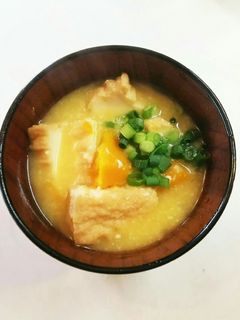 かぼちゃと厚揚げの酒粕汁(味噌汁)-レシピのメイン写真
