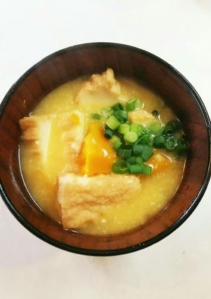 かぼちゃと厚揚げの酒粕汁(味噌汁)-レシピのメイン写真