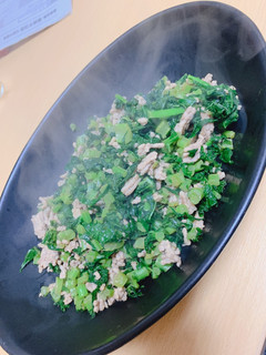 大根葉と豚みんちのゴマ油炒め-レシピのメイン写真