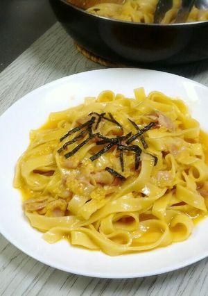 まるでTKG♪釜玉カルボナーラ和風パスタ-レシピのメイン写真