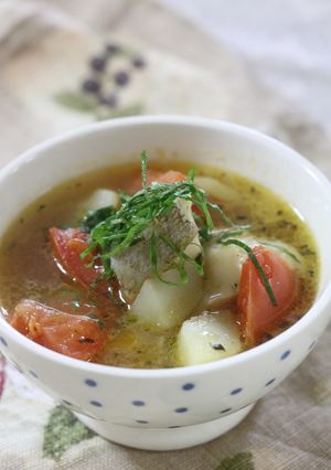 鱈とトマトの大葉茶スープ-レシピのメイン写真