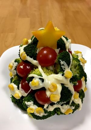 ドレッシング美味♡クリスマスツリーサラダ-レシピのメイン写真