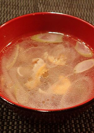 ホタテ貝ヒモの中華スープ-レシピのメイン写真