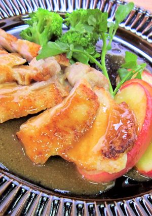 チキンとリンゴのグリル和風クリームソース-レシピのメイン写真