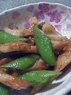 スナップえんどうと竹輪のポンマヨ炒め-レシピのメイン写真