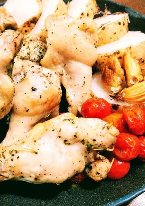 簡単！手羽元と長いものハーブ焼き-レシピのメイン写真