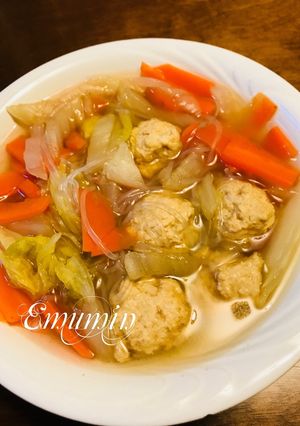やわらか鶏団子の白菜和風スープ-レシピのメイン写真