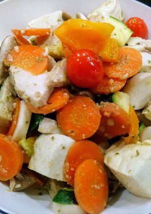 鶏肉、豆腐と野菜のバジルペースト炒め-レシピのメイン写真