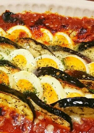 あつあつ♪ナスと卵のミートソースグラタン-レシピのメイン写真