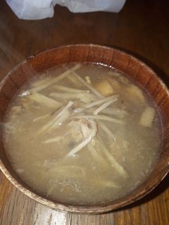 ゴボウと茄子の味噌汁-レシピのメイン写真