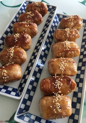 ジンギスカンのタレで♡肉巻きおにぎり-レシピのメイン写真