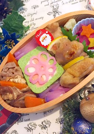 テリーヌと常備菜でクリスマス弁当-レシピのメイン写真