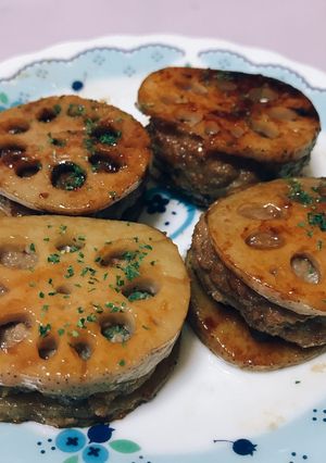 れんこんとひき肉のハンバーグ♡-レシピのメイン写真