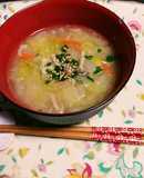 松山あげと冬野菜(白菜)の味噌汁⛄✳⛄☺