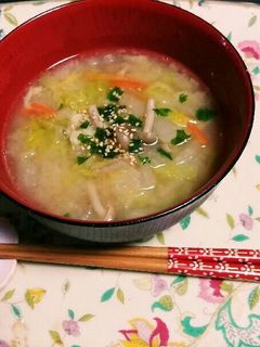 松山あげと冬野菜(白菜)の味噌汁⛄✳⛄☺-レシピのメイン写真