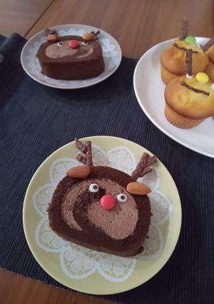 ロールケーキのトナカイケーキ-レシピのメイン写真