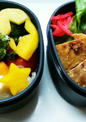 焦がしニンニクのロース弁当。-レシピのメイン写真