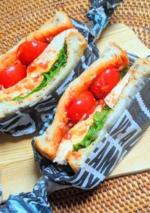 サラダチキンチェダーチーズのライ麦サンド-レシピのメイン写真