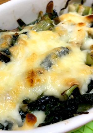 ほうれん草のペペロンチーノのチーズ焼き-レシピのメイン写真