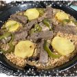 ステーキパエリア(カレー風味)
